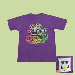 Vintage 90s Universal Studios Hollywood Puff Print Single Stitch Tee Large